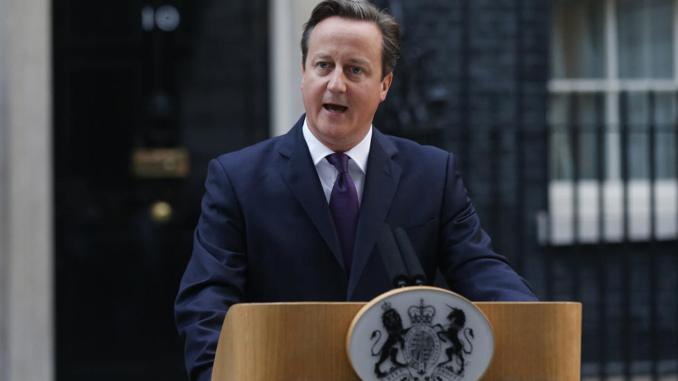 <b>GLAD FOR NEI:</b> Statsminister David Cameron talte fra London i dag og er glad Skottland ikke blir uavhengig. 