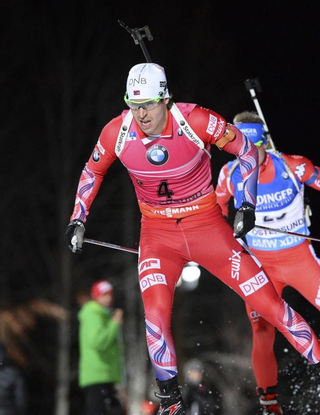 <b>TREFFSIKKER:</b> På onsdagens 20 kilometer noterte Emil Hegle Svendsen seg for fire fulle hus. Så gjenstår det å se om han klarer å gjenta bragden i dag.