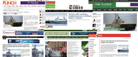 Forsvarets båtsalg skaper mediestorm i Nigeria