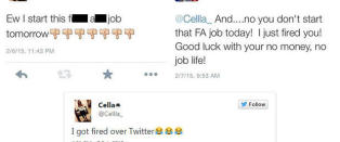 Fikk sparken før hun begynte i ny jobb. Det startet stor offentlig Twitter-feide