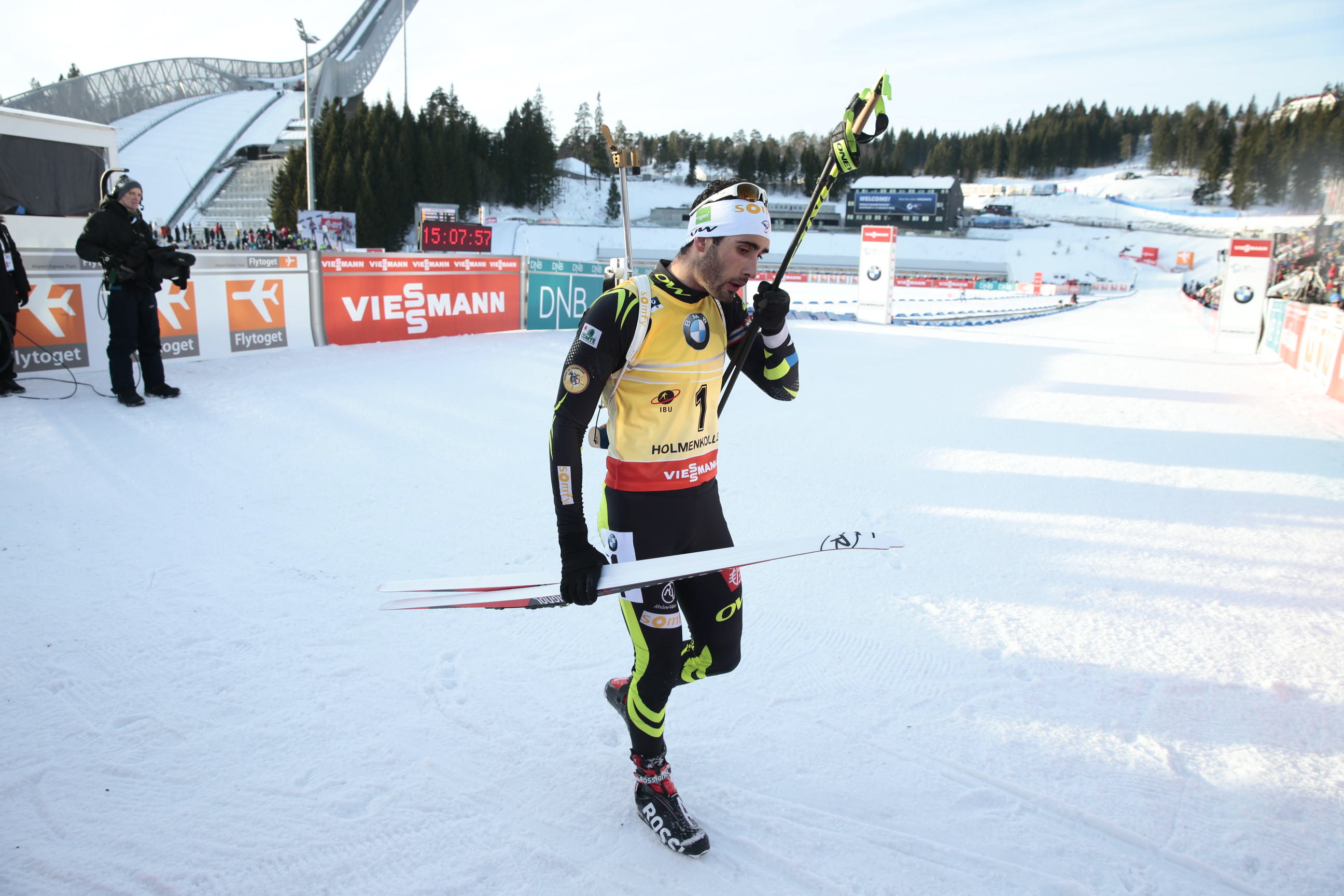 <b>DAGENS VINNER:</b> Martin Fourcades 20 treff og gode fart i sporet kunne ingen tukte. Det blir seier for verdenscuplederen.