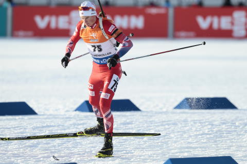 <b>FEILFRI:</b> Henrik L'Abée-Lund har levert perfekt på de tre første skytingene.