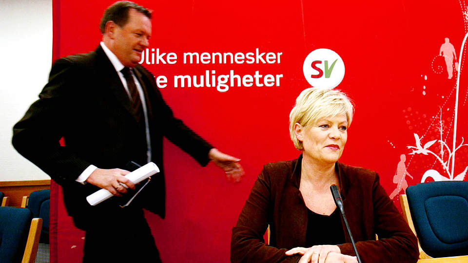 ENIGE OM � UTSETTE DEN AVGJORTE SAKEN: - S�nn er SV, sa Kristin Halvorsen. Foto: Stian Lysberg Solum/SCANPIX