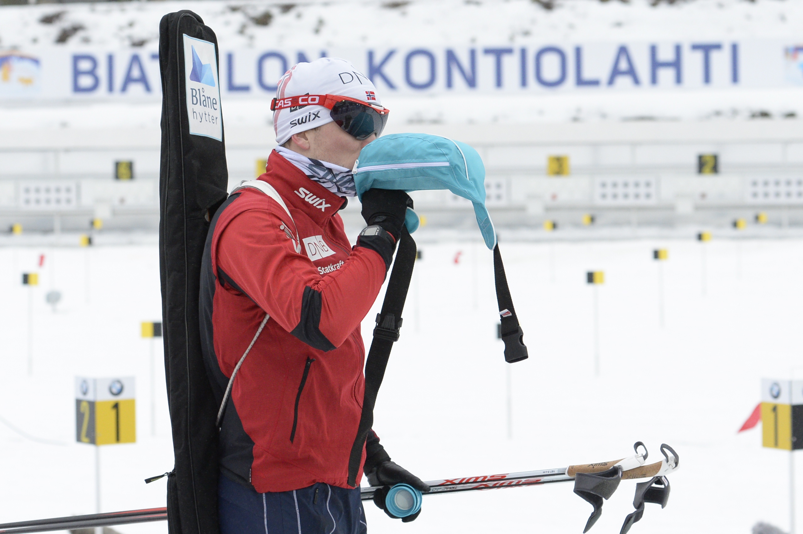 <B>JAKTSTART:</b> Johannes Thingnes Bø ved innskytinga. Kan 21-åringen varte opp med nok et gull i dag?