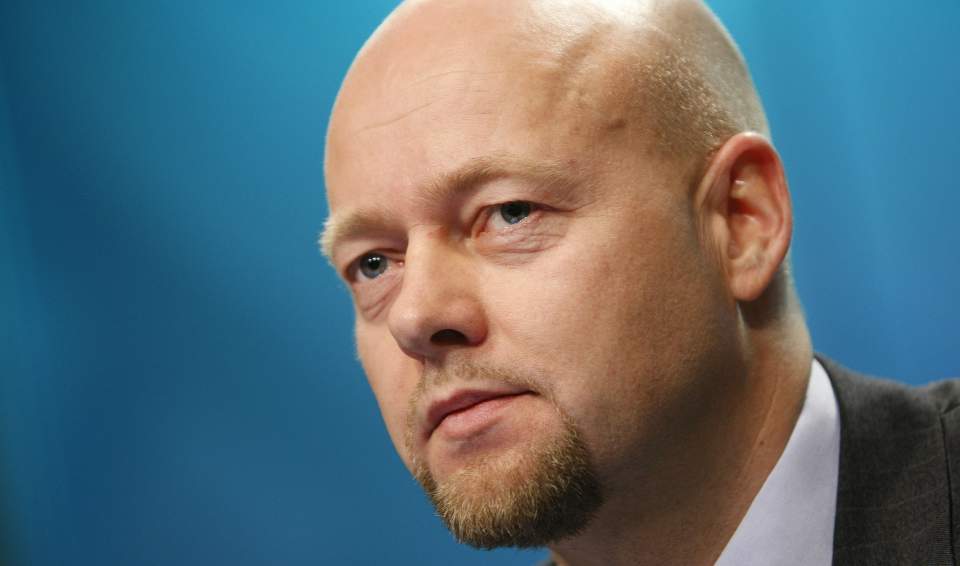 TIDENES D�RLIGSTE: Direkt�r Yngve Slyngstad i Norges Bank Investment Management (NBIM) presenterte rapporten for oljefondets tredje kvartal i dag. 
Foto: Erlend Aas / SCANPIX