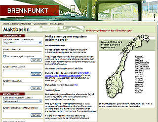 NRKS MAKTDATABASE: Her kan du s�ke opp politikeres n�ringsinteresser. Fra: NRK Brennpunkt
