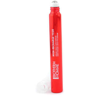 �YEKREM FOR T�FFE(L)HELTER: Biotherm Homme High Recharge Eye Serum kommer i et slankt st�letui og skal rulles p� de utsatte omr�dene. Akkurat passe hightech til at det vil bli akseptert p� de fleste baderomshyllene.  Foto: STRAWBERRYNET.COM