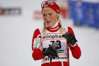 TOK TREDJEPLASSEN: Therese Johaug kom inn fjorten sekunder bak St�rmer Steira. 
Foto: H�kon Mosvold Larsen / SCANPIX