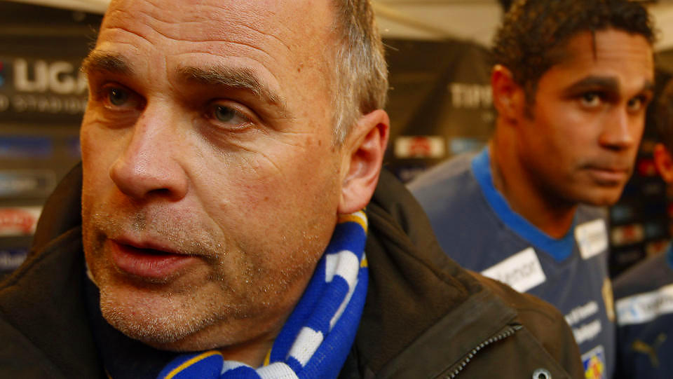 GLADE: Stab�k-formann Ingebrigt Steen Jensen og Daniel Nannskog gleder seg i kveld over at Jan J�nsson blir i klubben.
Foto: Lise �serud / SCANPIX .