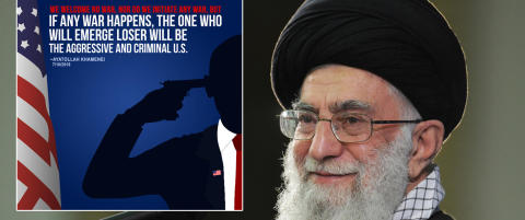 Irans leder la ut bilde av person som ligner på Obama med pistol til hodet