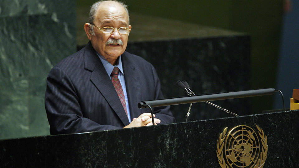 D�DSTRUET P� NETT:  Miguel d'Escoto Brockmann. Foto: AFP PHOTO/HO/UN/Eskinder/Scanpix