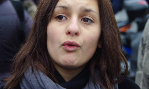 LEDER PROTESTENE: - De sier at vi skal ha frihet, likhet og brorskap. Likhet er grunnleggende for republikken, hvordan skal vi da kunne akseptere de enorme forskjellene, sp�r Alix Nicolet.Foto: Espen L�keland-Stai