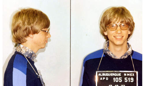 RIKTIG TID OG STED: Microsoft-grunnlegger Bill Gates, her i et �mug shot� fra politiet i Albuquerque, fikk suksess fordi han ble f�dt p� riktig sted til riktig tid, hevder Malcolm Gladwell.