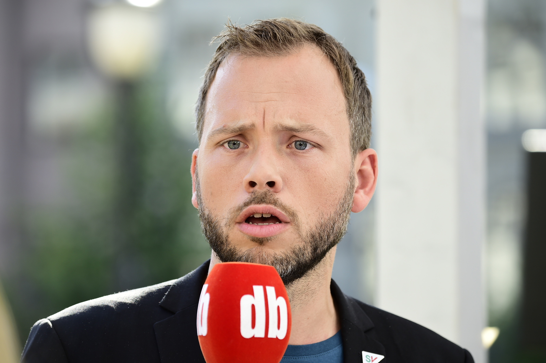 Audun Lysbakken under partilederutspørringa.