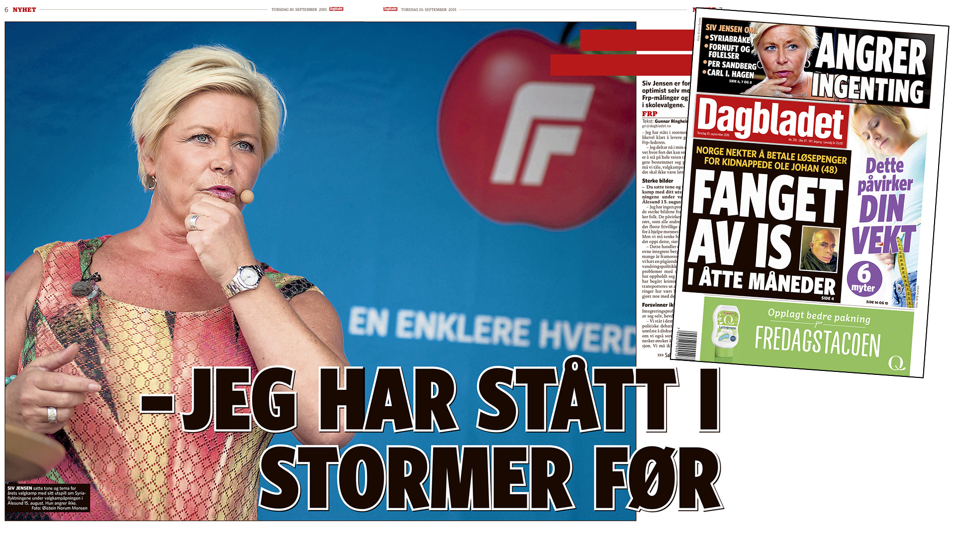 Faksimile Dagbladet.