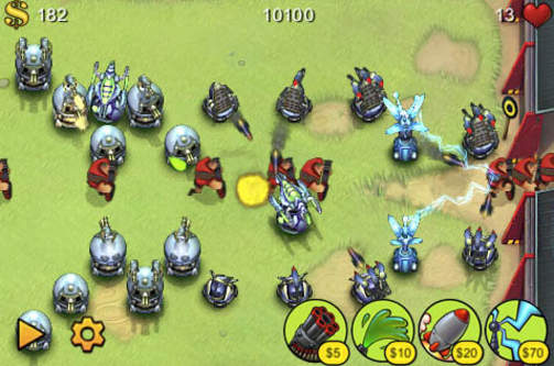 �Fieldrunners�Utvikler: Subatomic StudiosPris: 30 kronerAlder: 9 Det er kommet en lang rekke spill som dreier seg rundt �Tower Defense�-modellen, der du ved � bygge stadig sterkere motstand med flere v�pen m� pr�ve � holde angrepsb�lge etter angrepsb�lge unna din �base�. Her er prinsippet like enkelt som det er eviggenialt - du starter med en liten sum, som tillater deg � bygge enkle forsvarsv�pen. Jo flere fiender du dreper, dess mer kan du bruke p� st�rre og kraftigere v�pen - samt oppgraderingen av disse. Dette kommer godt med n�r fiendene bare blir sterkere og kommer i stadig st�rre b�lger ... Ogs� �Fieldrunners� er en trygg anbefaling for iPhone-eiere som leter etter god og potensielt langvaring underholdning p� telefonen.