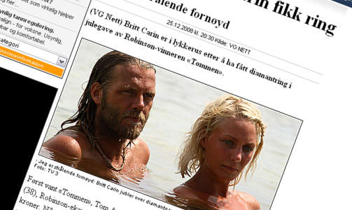 STEMMER IKKE: VG Nett skrev i g�r at Britt Carin fikk diamantring av Robinson-vinneren.