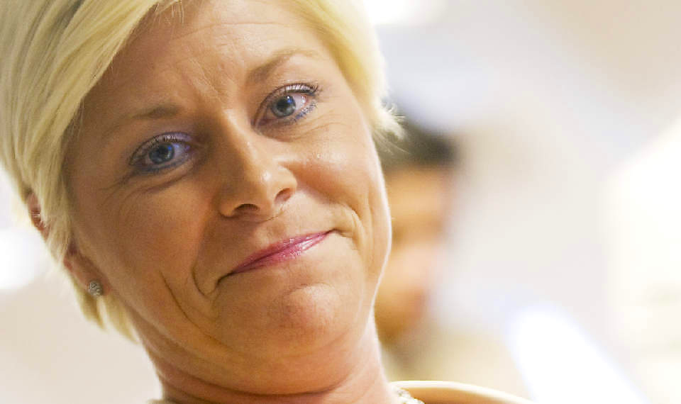 FINANSKRISE: Frp-formann Siv Jensen har tidligere kritisert regjeringen for h�ndteringen av finanskrisen. FOTO: Kyrre Lien/SCANPIX