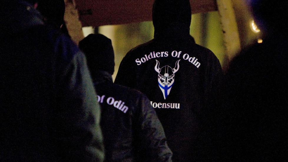 FINSK GRUPPE: �Odins soldater� ble opprettet som en selvjustisgruppe i Finland. Den siste tida er det blitt spredt til Norge, og opprettet flere lokallag, if�lge gruppa selv. B�de PST og lokalpoliti er kjent med gruppa. Foto: Minna Raitavuo/Lehtikuva/NTB scanpix