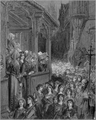 BARNEKORSTOGENE: En serie hendelser som startet i 1212, der barn, antakelig mellom 12 og 14 år, marsjerte for kristendommen. De ba om befrielse av Det hellige land som gikk tapt ved slaget ved Hattin. Foto: WIKIMEDIA BARNEKORSTOGENE: En serie hendelser som startet i 1212, der barn, antakelig mellom 12 og 14 år, marsjerte for kristendommen. De ba om befrielse av Det hellige land som gikk tapt ved slaget ved Hattin. Foto: WIKIMEDIA
