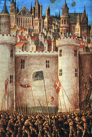 EROBRINGEN AV ANTIOKIA: Byen ble tatt av korsfarere 3. juni 1098. Dette var en av Midtøstenes sterkeste festninger. Den var under muslimsk herredømme. Det tok åtte månder før de kristne fikk kontroll. Foto: WIKIMEDIA EROBRINGEN AV ANTIOKIA: Byen ble tatt av korsfarere 3. juni 1098. Dette var en av Midtøstenes sterkeste festninger. Den var under muslimsk herredømme. Det tok åtte månder før de kristne fikk kontroll. Foto: WIKIMEDIA