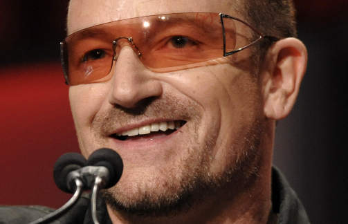 P� SCENEN: Fredsentusiasten Bono. Foto: SCANPIX/AP Photo/Chris Pizzello