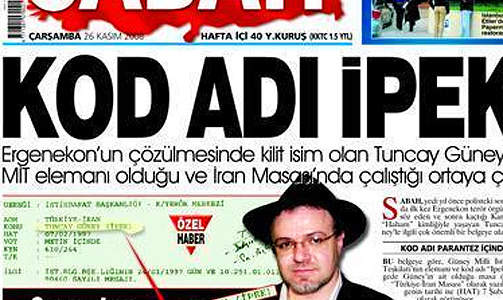 TVILSOM: Tuncay G�ney (37) er aktoratets hovedvitne, men kritikerne stiller seg tvilende til hans troverdighet. G�ney selv uttaler seg om saken i media til stadighet. FAKSIMILE: SABAH, 26. november 2008