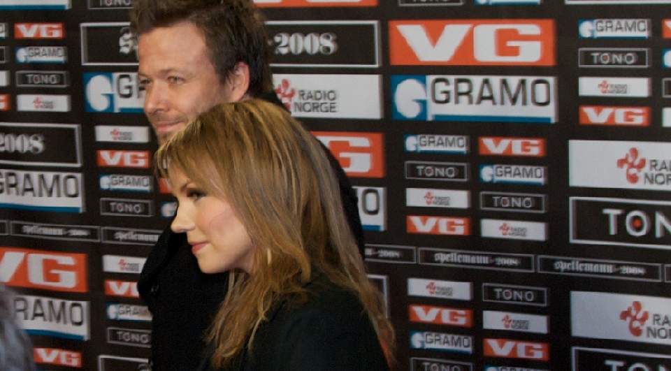 SAMMEN:  Lene Marlin og K�re Conradi kom sammen til kveldens Spellemannutdeling. Foto: EIRIK HELLAND URKE