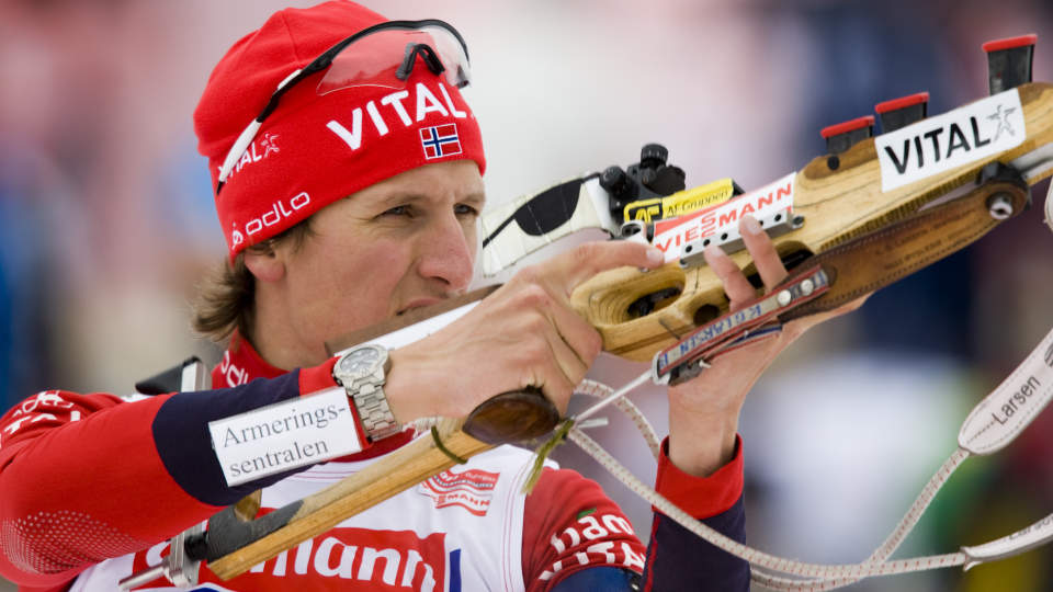 HAR VUNNET SPRINTRENN I �R: Men ustabil skyting gj�r at Lars Berger likevel ikke f�r g� VM-sprinten.
Foto: Heiko Junge / SCANPIX