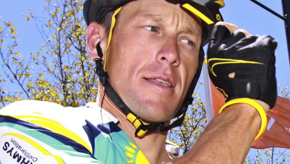 BESKYLDES FOR � HA BRUTT DOPINGREGLENE: Lance Armstrong. Foto: AP Photo/Aman Sharma/Scanpix