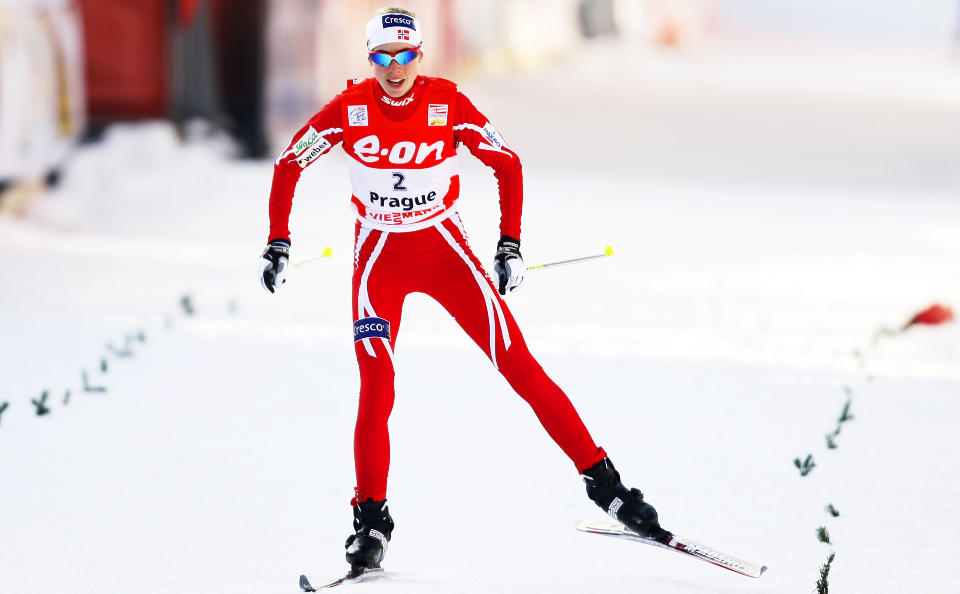 ENSOM SVALE: Kristin St�rmer Steira var eneste norske jente p� startstreken i Rybinsk, men sparket godt fra seg. Spurtegenskapene ble imidlertid ikke gode nok i dag.
Foto: H�kon Mosvold Larsen / SCANPIX