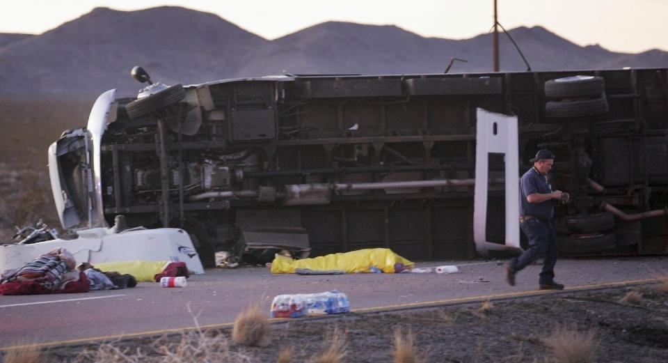 DREPT: Sju kinesiske turister er drept i bussvelt i Arizona, USA. Foto: REUTERS/Richard Brian/Henderson Home News
