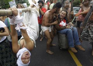 OGS� I BRASIL: Antiglobaliseringsdemonstranter i Belem i Brasil, i forbindelse med Davos-toppm�tet. Foto: AP Photo/Silvia Izquierdo/Scanpix