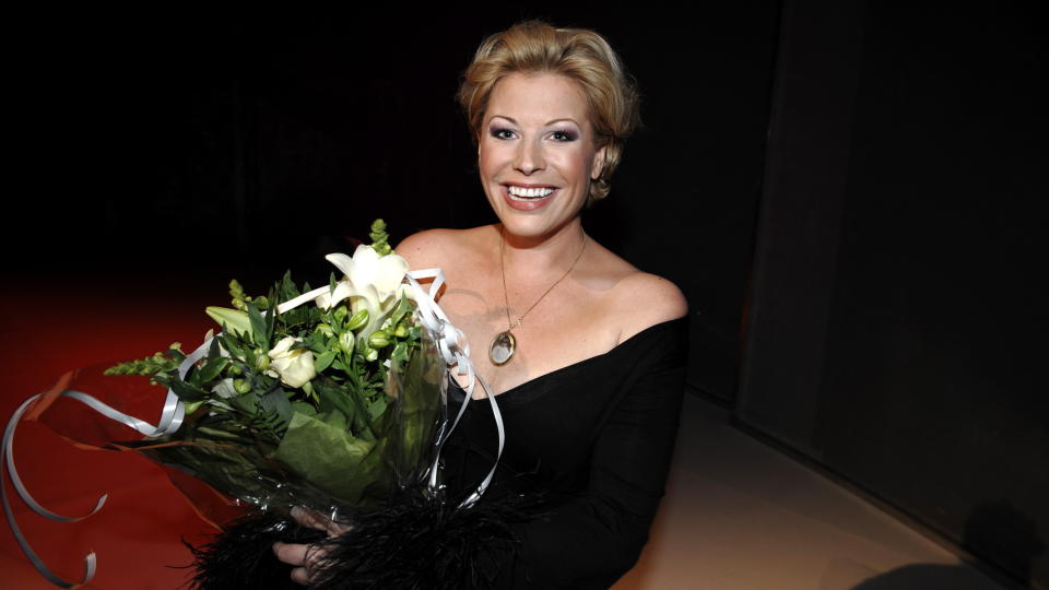 KAN HOLDE P� TIL EVIG TID: If�lge Anne-Kat H�rland sier norske kjendiser s� mye dumt at hun aldri slipper opp for materiale til sine show. Foto: JOHN T. PEDERSEN/DAGBLADET