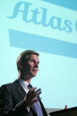 3000 M� G�: Konsernsjef Gunnar Brock presenterte i dag Atlas Copco-konsernets kvartalsrapport. Foto Fredrik Sandberg / SCANPIX