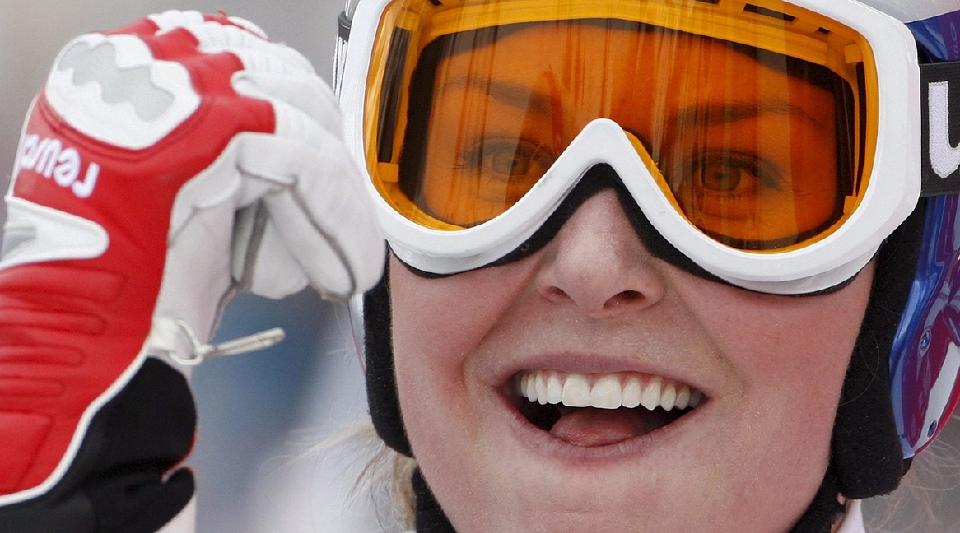 GLAD: Endelig lykkes Lindsey Vonn i VM ogs�.Foto: EPA/JEAN-CHRISTOPHE BOTT