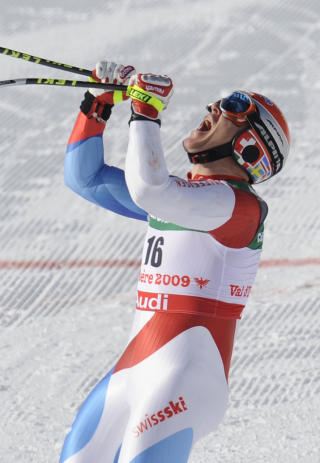 GULL: Sveitseren Didier Cuche var helt overlegen i dag. Foto: Franck Fife/AFP/Scanpix