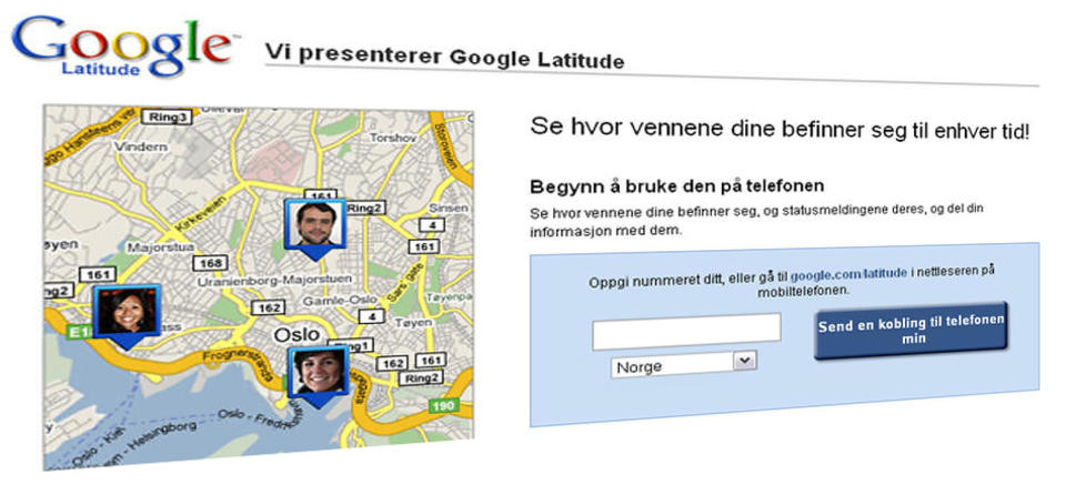 TITT TEI: Med Google Latitude ser vennene dine hvor du er.