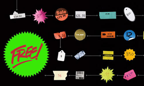 GRATIS: Den nye prisen p� nettet er 0,00, mener Wired-redakt�r Chris Anderson. Illustrasjon: WIRED