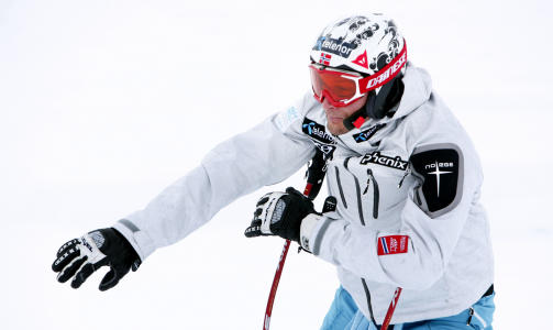 FOKUSERT: Aksel Lund Svindal p� besiktigelsen f�r trening i g�r. Foto: Tor Richardsen/Scanpix