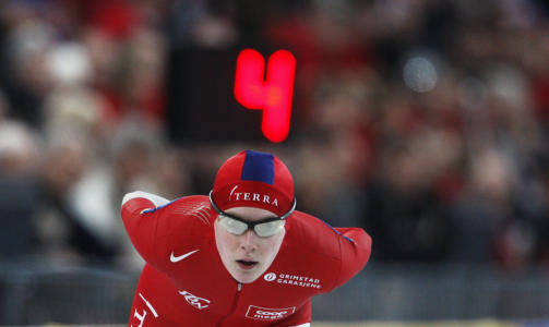 NUMMER TI: Maren Haugli under 5000 meteren under  VM allround p� sk�yter i Vikingskipet i Hamar s�ndag. Haugli ble til slutt nummer fem p� distansen og ti sammenlagt.Foto:  Geir Olsen / SCANPIX