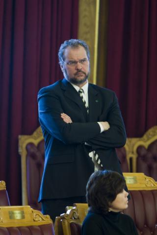 - EN SPRETT: Venstre-leder Lars Sponheim kalte Knut Storberget for �en hopp og sprett-minister�.
Foto: Heiko Junge / SCANPIX