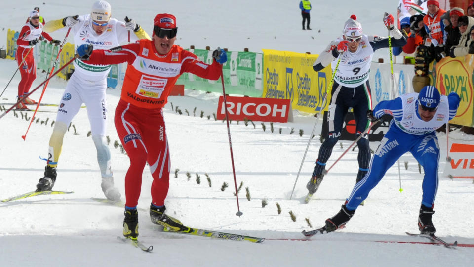 I STORFORM: Norges kanskje aller st�rste gullh�p i Liberec, Ola Vigen Hattestad, vant sesongens femte sprintseier i italienske Valdidentrro fredag.Foto: SCANPIX / AFP PHOTO / GIUSEPPE CACACE