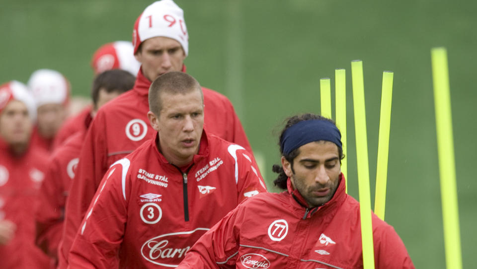 SKADD: Abgar Barsom leder an p� Fredrikstad-trening p� La Manga tidligere denne m�neden. N� har svensken p�dratt seg en kneskade. Foto: Terje Bendiksby/Scanpix