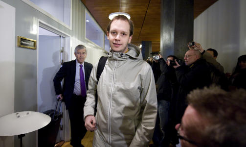 I RETTEN: Petter Sunde fra The Pirate Bay i retten i dag. FOTO: SCANPIX