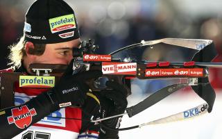 ANDREPLASS: Tysklands Christoph Stephan kom n�rmest Bj�rndalen. Franco Debernardi / AP.