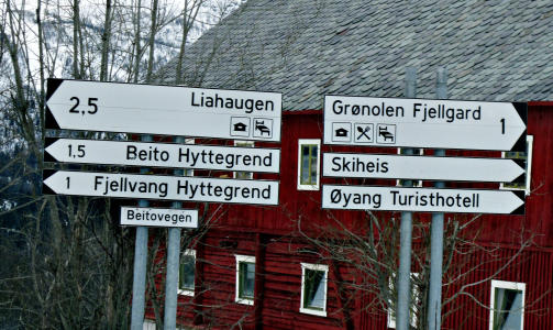 SKILT: Lett � finne fram n�r skiltene er sn�fri og ikke er snudd av vinden.