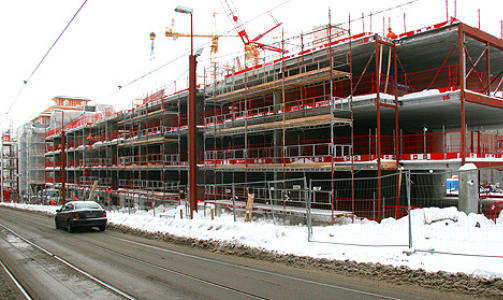 RINGNES PARK: Her p� prestisjeprosjektet Ringnes Park mellom Gr�nerl�kka og Torshov i Oslo jobbet de pengemanglende litauiske arbeiderne. Foto: SINDRE GRANLY MELDALEN