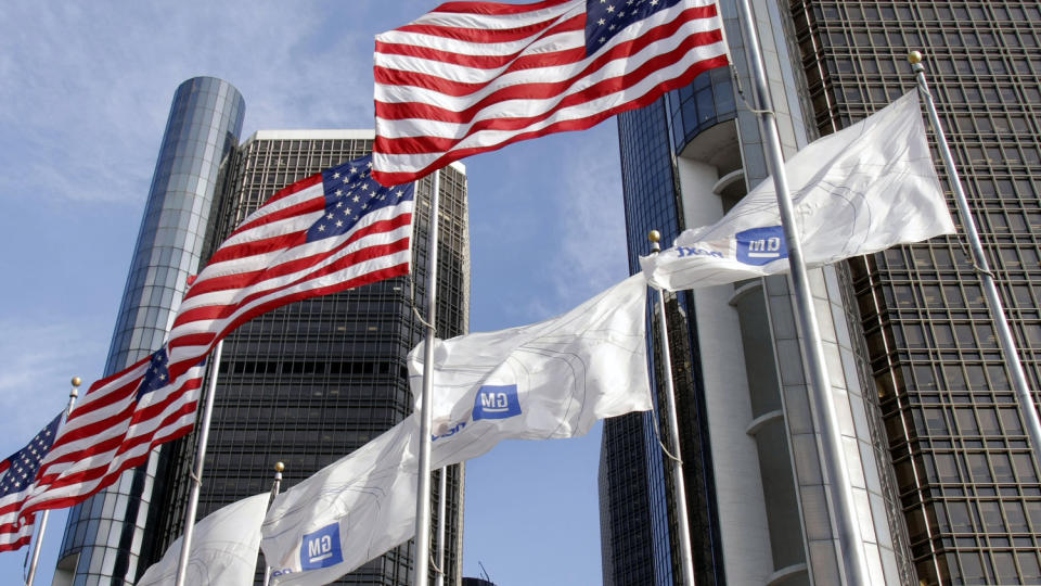 M� V�RE FORBEREDT P� KONKURS: Bilgiganten General Motors har slitt tungt i det siste. Det amerikanske finansdepartementet skal ha bedt selskapet om � forberede seg p� en konkurs. Foto: AFP/SCANPIX