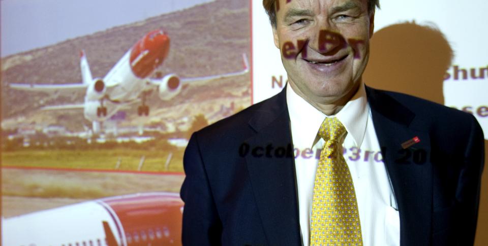 DYRERE DRIVSTOFF:
Norwegian-sjefen Bj�rn Kjos presenterte i dag konsernets resultater for 4. kvartal 2008. Generelt d�rligere tider i flybransjen kombinert med h�yere drivstoffutgifter ga et underskudd p� 202 millioner kroner. Foto: SCANPIX
